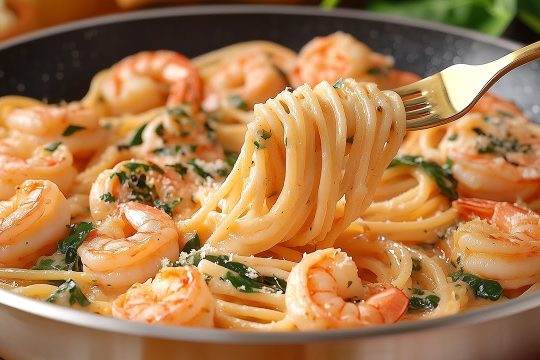 Nigdy nie jadłam czegoś tak pysznego! Kremowy makaron z krewetkami, który rozpływa się w ustach!