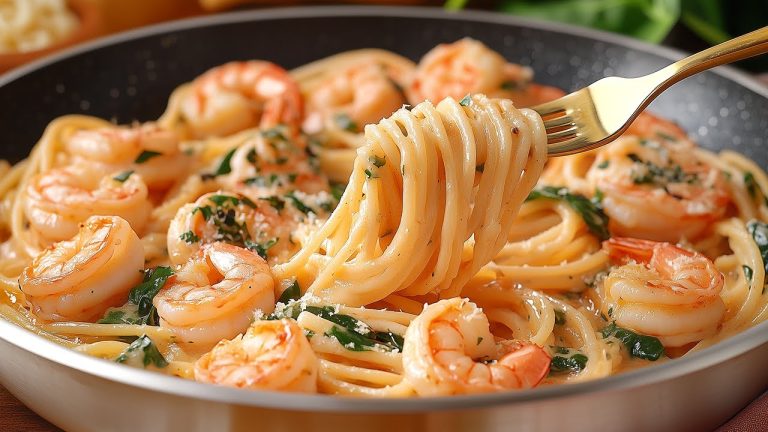 Nigdy nie jadłam czegoś tak pysznego! Kremowy makaron z krewetkami, który rozpływa się w ustach!