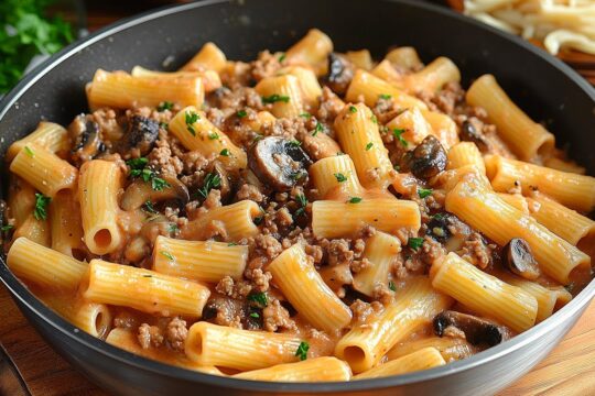 Dlaczego wszyscy uwielbiają ten kremowy makaron? Rigatoni z Wołowiną i Pieczarkami w 30 Minut