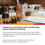 In this workshop, we will not only make perfume but also explore the history, chemistry, and psychol...