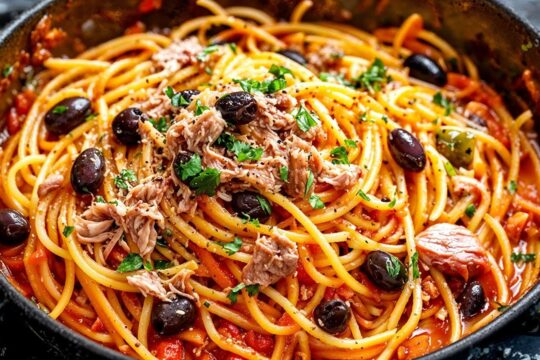 Makaron z tuńczykiem na jedną patelnię: prosty, smaczny i szybki!