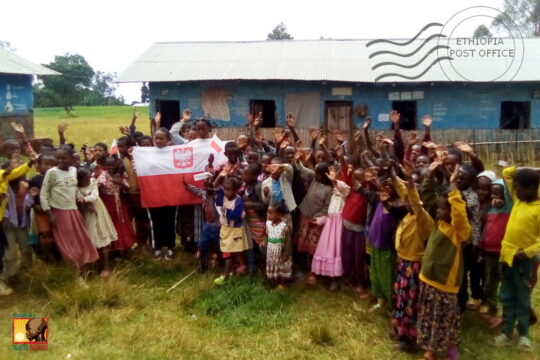 Miła pocztówka od uczniów szkoły Dzieci Afryki Dorze / Etiopia z pozdrowieniami z okazji Dnia Niepodległości...