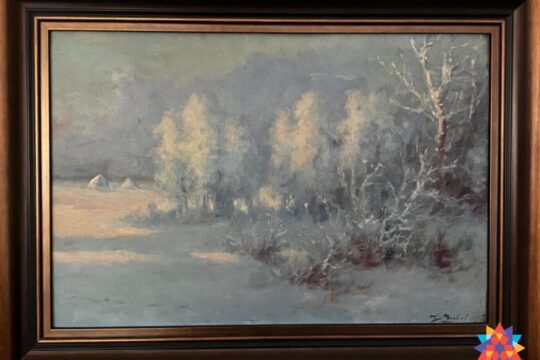 Obraz olejny – zimowy pejzaż...