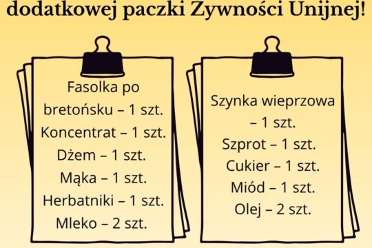 Pilne! Prosimy o możliwie najszybszy odbiór dodatkowej paczki Żywności Unijnej!...