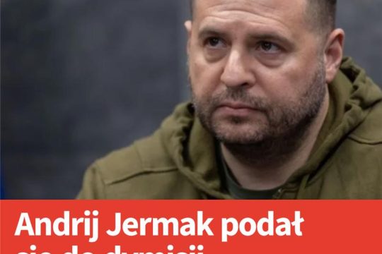 Wołodymyr Zełenski poinformował, że szef jego biura Andrij Jermak podał się do d...