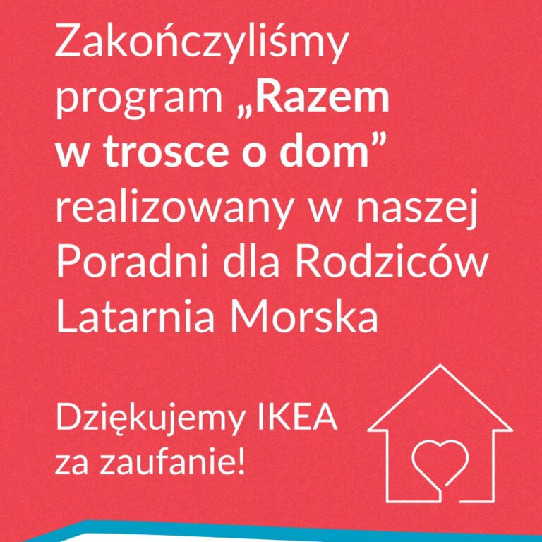 Zakończyliśmy kolejny projekt „Razem w trosce o dom” realizowany we współpracy z...