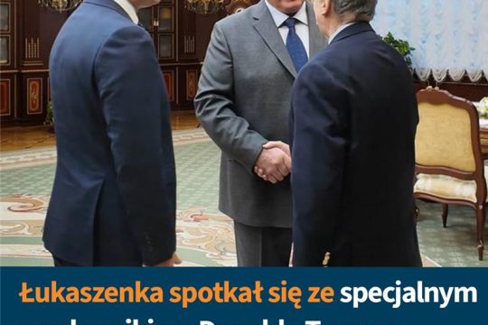 Reżimowe media przekazały, że na Białorusi przebywa specjalny wysłannik prezyden...