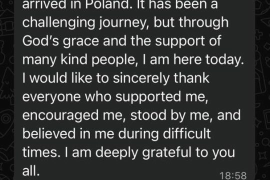 Taką wiadomość dostaliśmy wczoraj od Ilyasa z Somalii. Dziś mija rok, od kiedy Ilyasowi udało się w końcu prz...