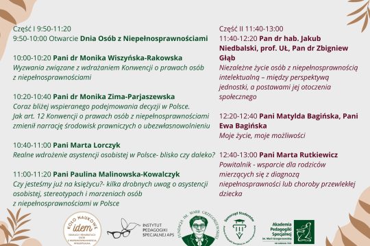 Widzimy się już jutro podczas Dzień Osób z Niepełnosprawnościami w Akademii Pedagogiki Specjalnej im...